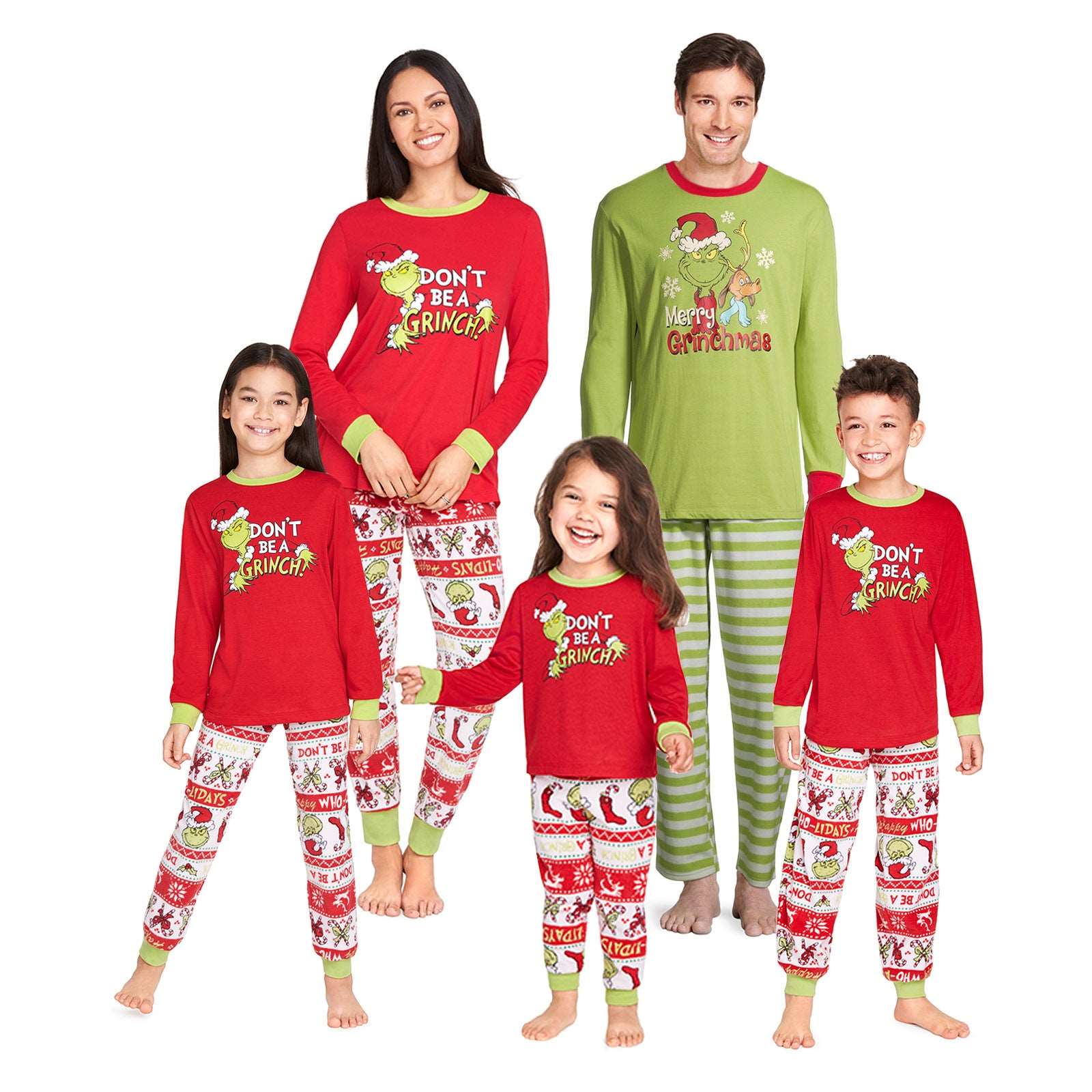 E-Style Red Grinch Christmas Matching Jammies