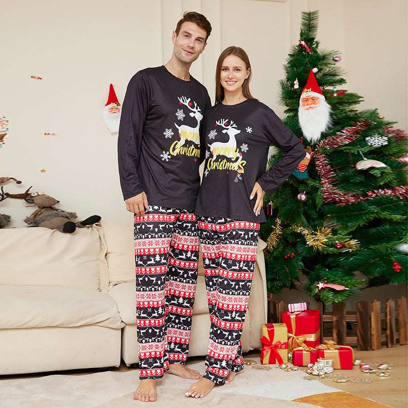 Jumping Deer In The Snowflake Family Matching Pajama