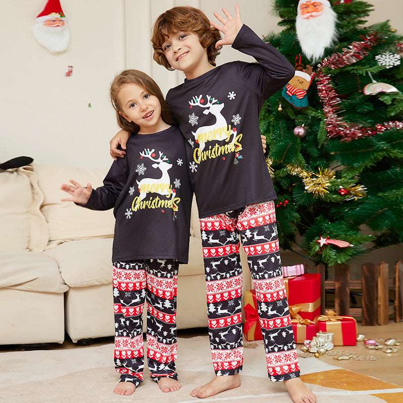 Jumping Deer In The Snowflake Family Matching Pajama