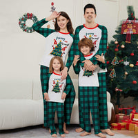 Blue Plaid Merry Christmas Tree Family Matching Pajamas Set