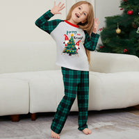 Blue Plaid Merry Christmas Tree Family Matching Pajamas Set