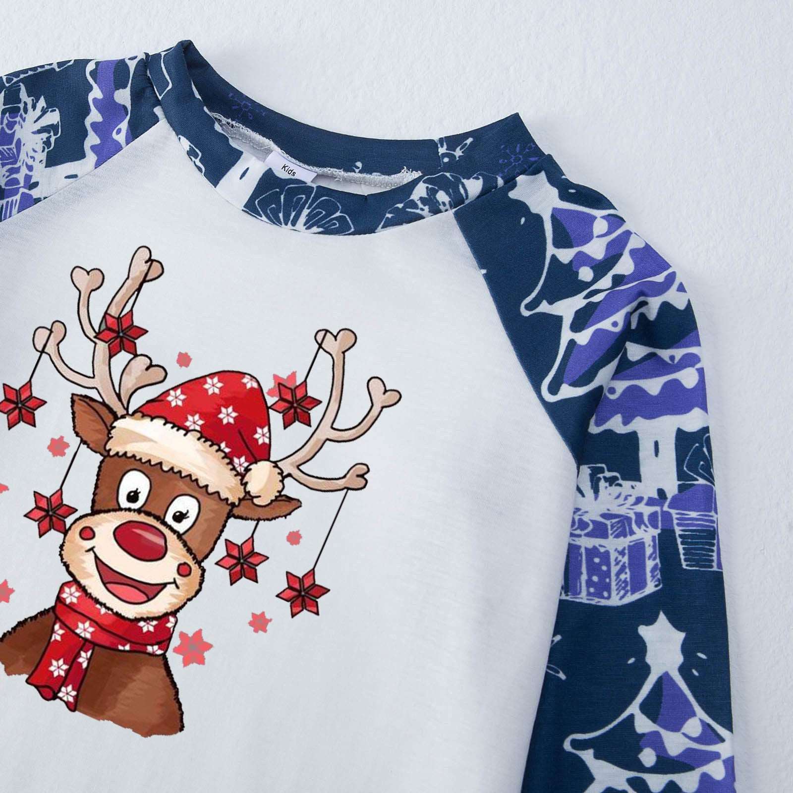 Starry Reindeer Blue Family Matching Pajamas