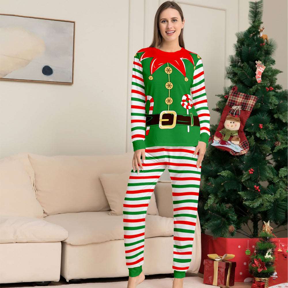 Elf Striped Christmas Family Matching Outfit Set