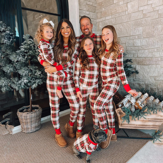 Red Plaid Christmas Family Matching Outfit Set