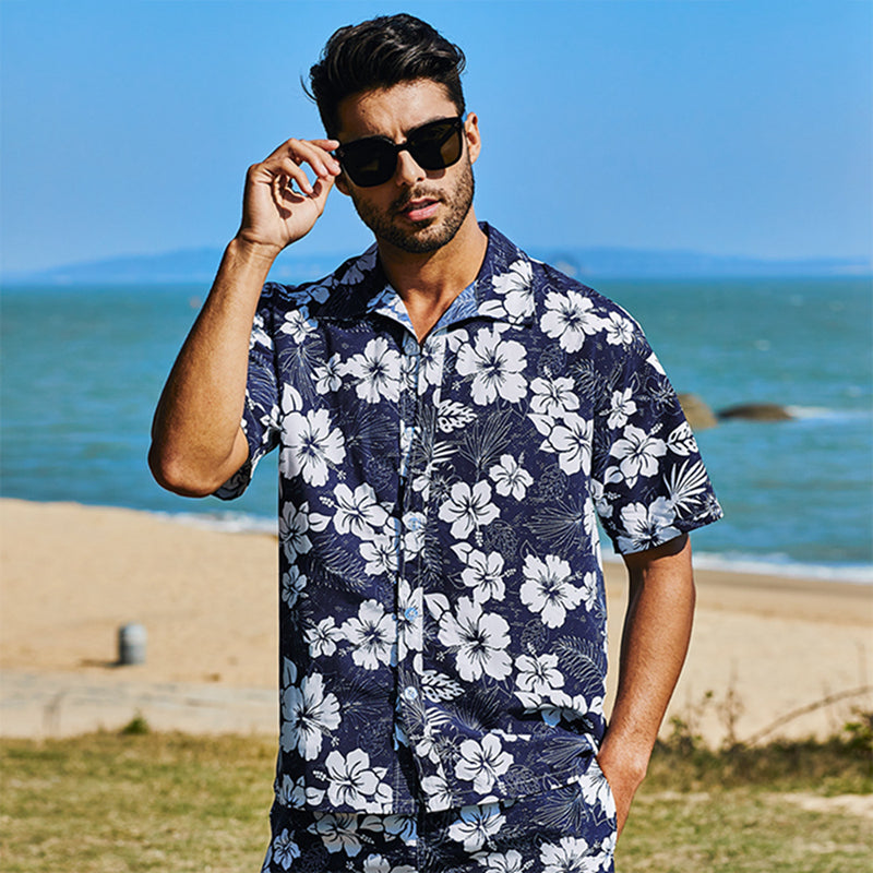 Men's Flower Casual Button Hawaiian Shirt
