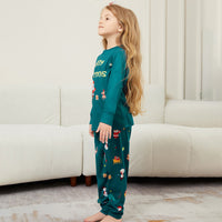 Santa Claus Gift Blue Family Matching Pajamas Set