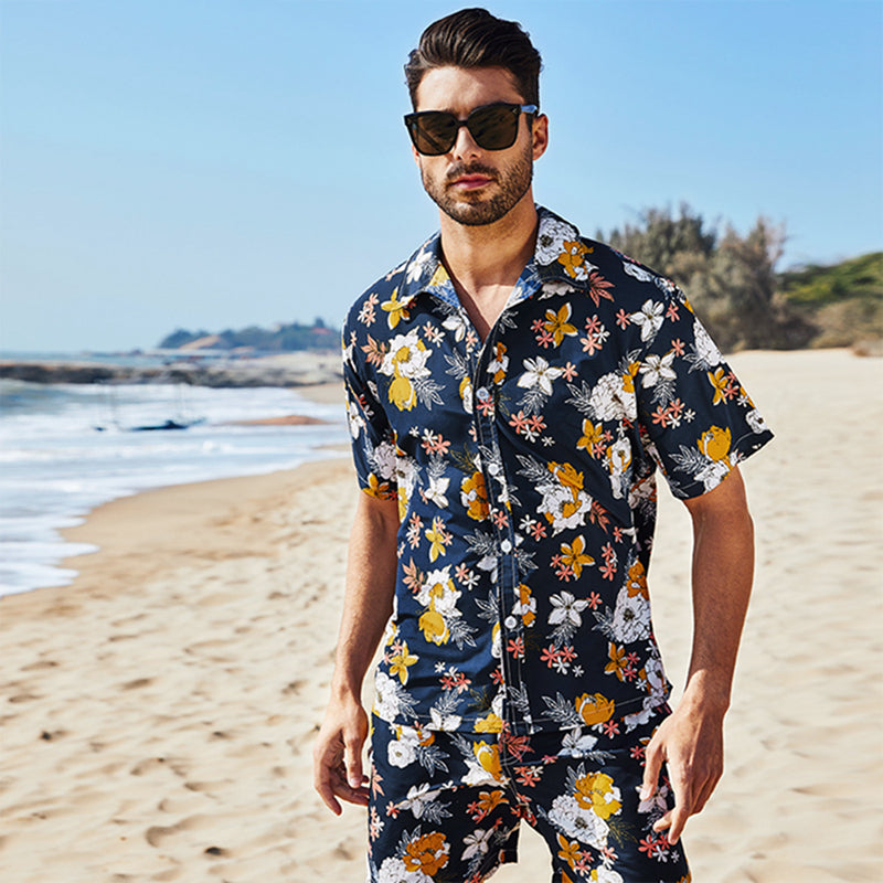 Men's Flower Casual Button Hawaiian Shirt