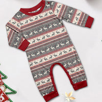 Grey Christmas Deer Family Pajamas Outfit