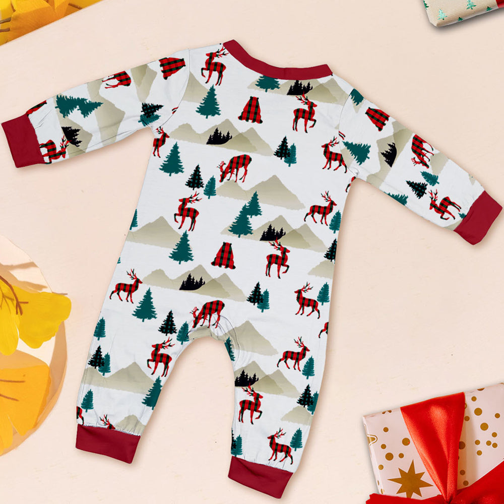 Christmas Tree & Deer Pattern Family Matching Pajamas