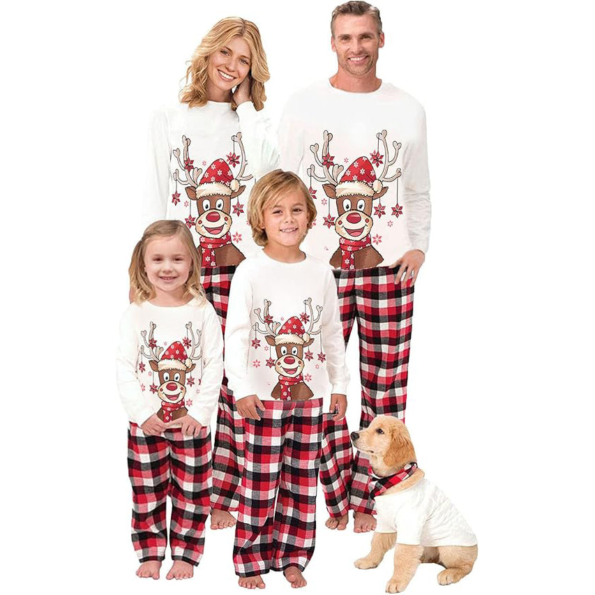 Snowflake Reindeer Christmas Holiday Family Matching Pajamas