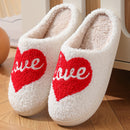Men & Women Comfy Warm Rose Heart Love Couple Fuzzy Slippers