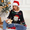 Funny Cat With Hat Ugly Christmas Sweater