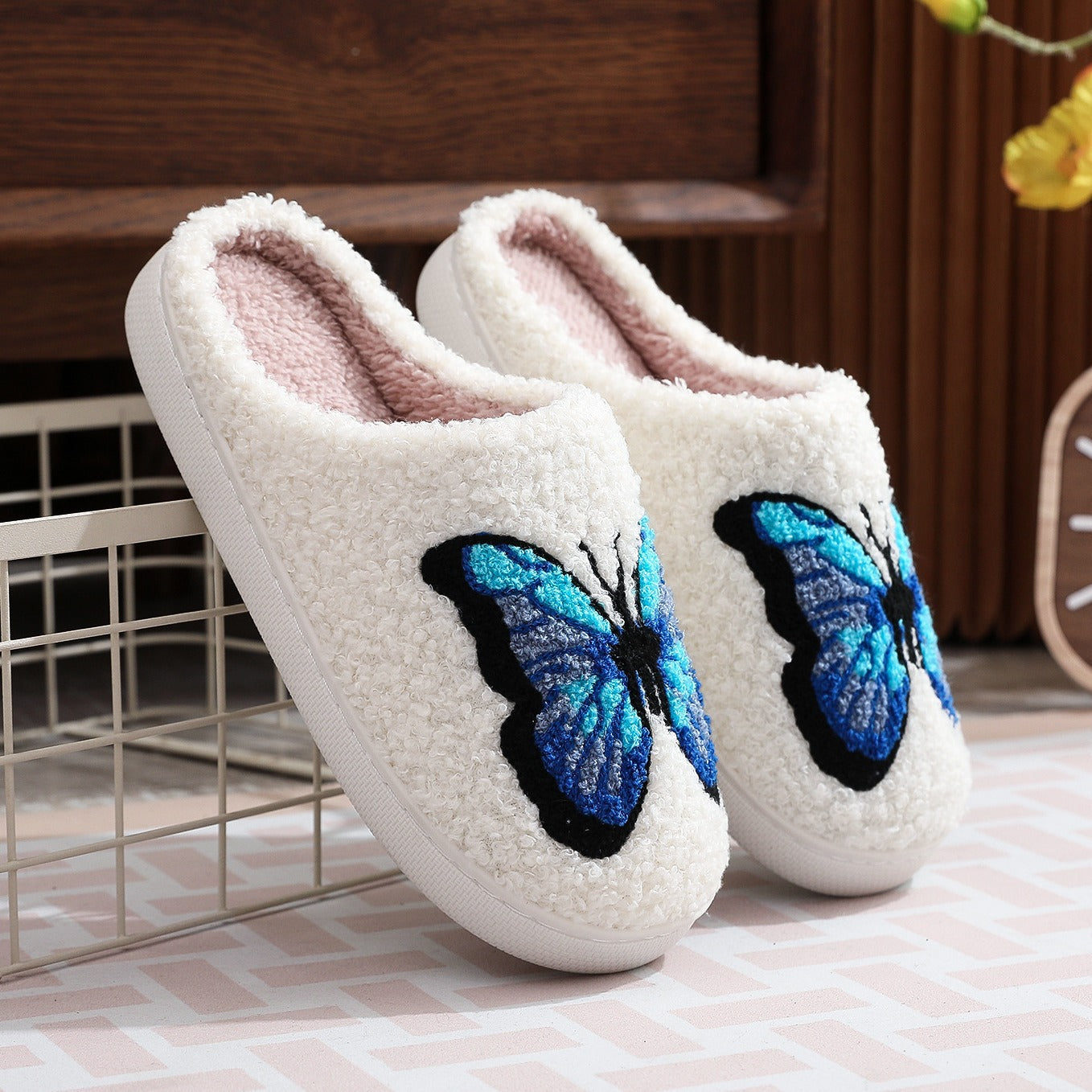 Women's Butterfly Fuzzy Plush Slippers