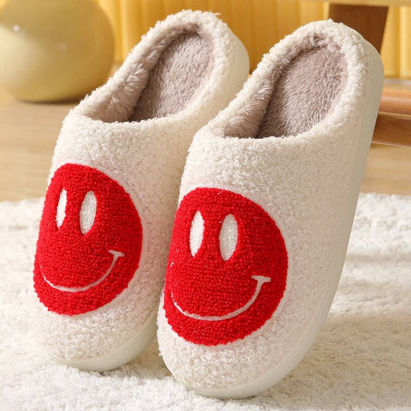 Men & Womens Cute Smiley Face Plush Slippers
