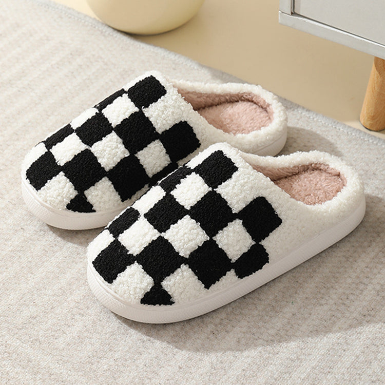 Checkered Cotton Slippers