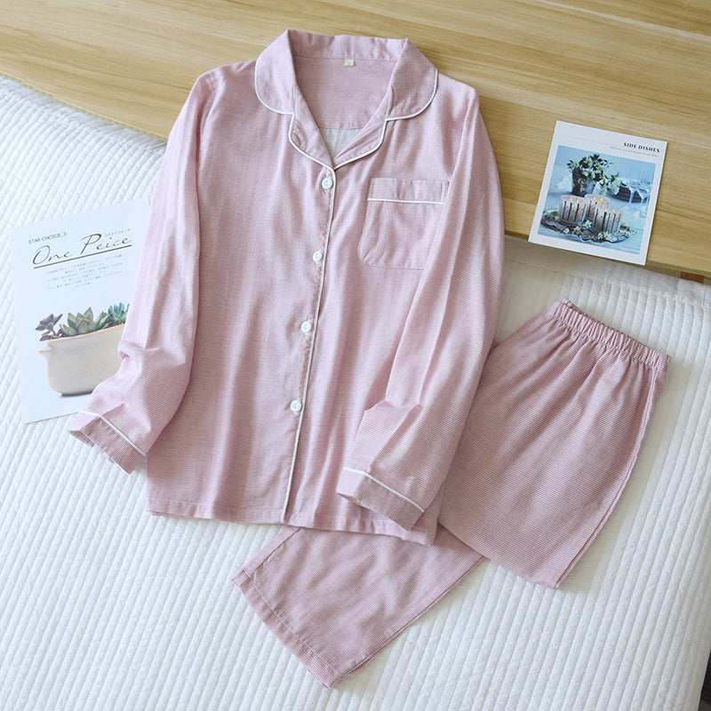 Solid Breathable Couple's Cotton Sleepwear