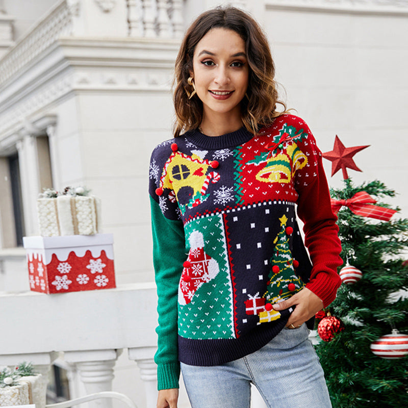 Women's Checkered Christmas Ugly Sweater