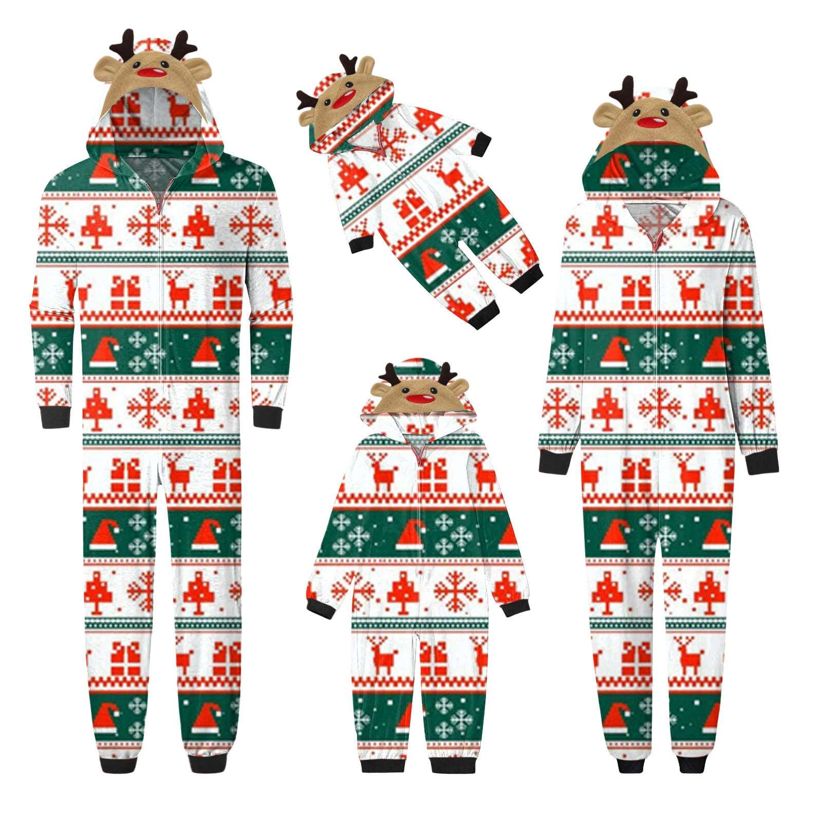 Snowflake Christmas Deer Family Matching Jumpsuit