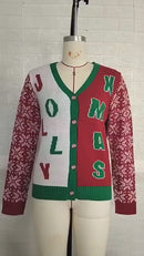 Vintage Button Christmas Ugly Sweater