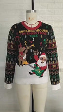 Guitar Santa Claus Christmas Ugly Sweater