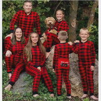 Red Plaid Family Matching Onesies Pajamas