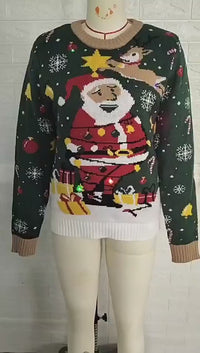 Lighting Snowflake Santa Claus Christmas Ugly Sweater